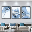 Marble Blue Gold Wall Art Canvas Painting Modern Posters Prints Axyaa