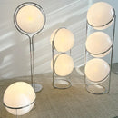Axyaa Modern Acrylic Floor Lamp Chrome Metal White Round Ball Minimalist Style
