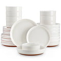 Axyaa Stoneware Dinnerware Set - Mix-Color Sesame Layered Glaze - 32 Pieces