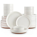 Axyaa Stoneware Dinnerware Set with Mix-Color Sesame Layered Glaze - 16/32 Piece