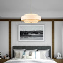 Axyaa Modern Three-Layer Fabric Chandelier for Living Room, Bedroom, and Hotel Lighting