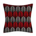 Axyaa Black Red Geometric Abstract Cushion Cover for Stylish Home Decor