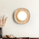 Axyaa Vintage Wabi Sabi LED Wall Lamp Yellow Travertine Pull Chain Switch