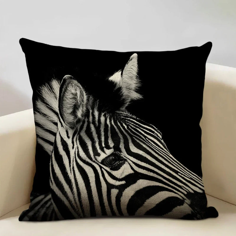 Axyaa Animal Pattern Cushion Cover Trio: Lion, Tiger, Bear Home Sofa Decor Kids Gift