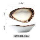Axyaa Ceramic Sea Stone Flower Plate Set - Japanese Style Tableware