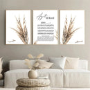 Ayat Al Kursi Canvas Art Painting Bohemia Pampas Grass Poster by Axyaa