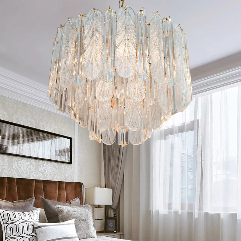 Axyaa Crystal Bedroom Pendant Lamp - Luxurious Glass Indoor Lighting