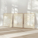 Beige Palm Leaf Prints Set, Boho Abstract Decor, Minimalist Tropical Art, Frameless Wall Decor, Axyaa
