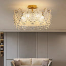 Axyaa French Cream Glass Chandelier Modern Minimalist Art for Living Room