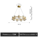 Axyaa Modern Glass Chandeliers Black/Gold Pendant Lights for Luxury Decor