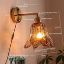 Axyaa Japanese Style LED Wall Lamps Living Room Coffee Balcony Stair Light Copper Glass Lamparas