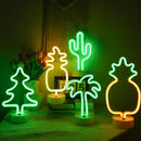 Axyaa Neon Pineapple Coconut Tree Night Light: Bar Bedroom Decor & Party Lamp