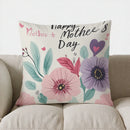Axyaa Happy Mother's Day Floral Heart Throw Pillow Cover