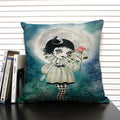 Axyaa Mermaid Linen Cushion Cover for Living Room Sofa Decoration