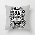 Axyaa Black Grey Skull Face Pillowcase for Halloween Living Room Decor