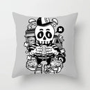 Axyaa Black Grey Skull Face Pillowcase for Halloween Living Room Decor