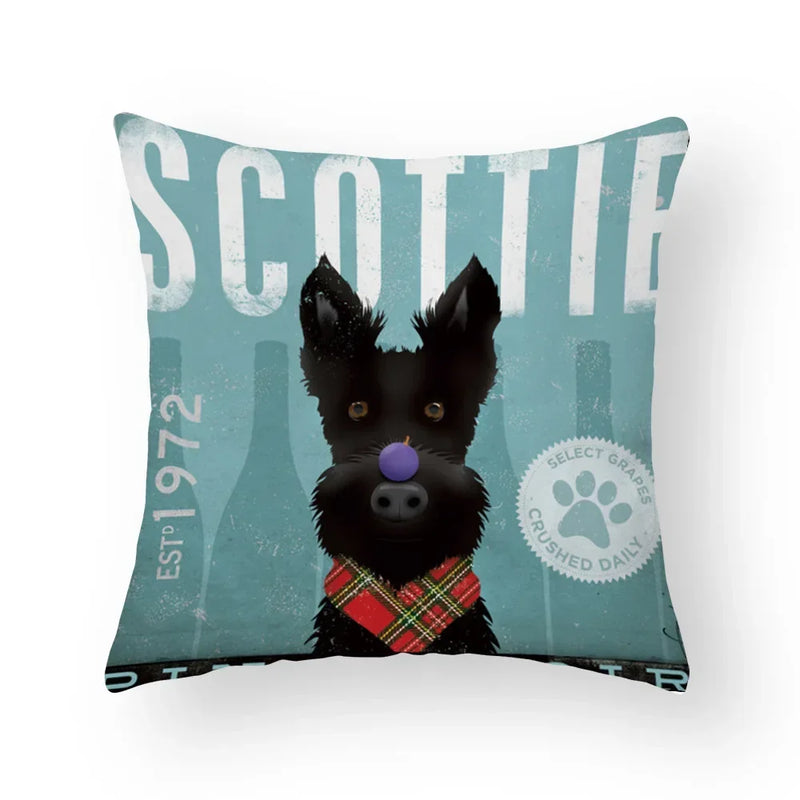 Funny Cartoon Cat & Dog Pillow Covers by Axyaa: Luxury Sofa Bed Decor Pillowcase