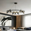 Axyaa Black Metal Pendant Lights | Modern Led Ring Light Fixture