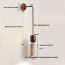 Axyaa Nordic LED Wall Lamp with Pull Chain Switch in Yellow Travertine