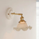 Axyaa Modern LED Wall Lamp with Ceramic Canopy & Copper Arm for Home Indoor