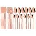 Axyaa 24-Piece Stainless Steel Dinnerware Set White Silver Flatware Tableware Kit