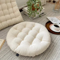 Axyaa White Tatami Dining Chair Cushion - Japanese Style Square Seat