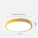 Axyaa Solid Wood Round LED Ceiling Lamp for Bedroom and Living Room