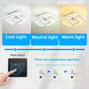 Axyaa LED Ceiling Chandelier: Minimalist Luster Light for Living Room, Staircase - 3-Color Dimming