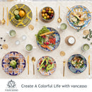 Axyaa 48-Piece Jasmin Porcelain Dinnerware Set with Plate, Bowl, and Mug