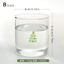 Axyaa 3D Glass Cup 400ml Cartoon Animal Christmas Theme Glass Coffee Mug