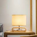 Axyaa Nordic Wood Table Lamp with Cloth Lampshade