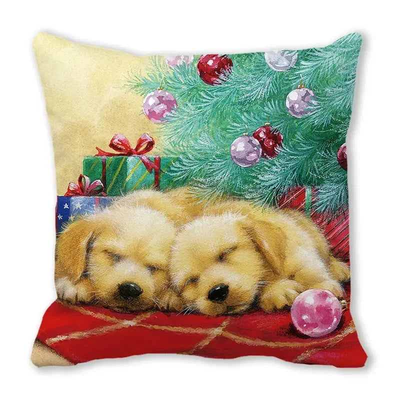 Axyaa Christmas Cat Dog 2023 Pillowcase Snowman Gift Set Decor