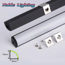 Axyaa V-Type LED Black Aluminum Profile with Milky Cover for Stylish Lighting