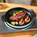 Axyaa Non-Stick Round BBQ Grill Pan - Korean Style Kitchen Accessory