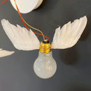 Axyaa White Feathers LED Wall Light for Home Decor