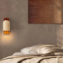 Axyaa Wooden LED Wall Lamp with Switch, E27 Bulb, Yellow Travertine - Wandleuchte