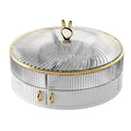 Axyaa Double Deck Fruit Tray - Rotating Storage Box for Snacks and Melon Seeds