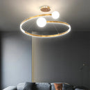 Axyaa Gold Finish Ring Pendant Chandelier for Living Room & Bedroom