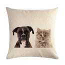 Axyaa Cute Pet Dog Pattern Linen Pillowcase for Home and Office Decor 45*45cm