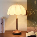Axyaa Wooden Table Lamp LED Fabric Shade Office Bedroom Decor Light