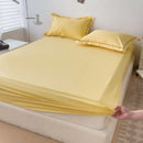 Axyaa 100% Cotton Fitted Sheet & Pillowcase Set, White, 180x200, 3Pcs