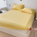 Axyaa White Cotton Fitted Sheet Set, 180x200, 3Pcs