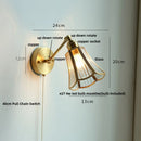 Axyaa Vintage Brass Wall Sconce Clear Glass Up Down Rotate Bedside Lamp