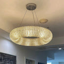 Axyaa Chrome LED Crystal Donut Chandelier for Home Indoor Lighting
