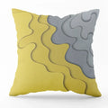 Axyaa Geometric Gray Yellow Pattern Cushion Cover for Living Room Sofa