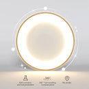 Axyaa Modern Walnut Wood LED Ceiling Light Circular Ceiling Lamp for Home Lighting