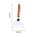 Axyaa Stainless Steel Wooden Handle Teppanyaki Frying Spatula Turners Kitchen Utensils