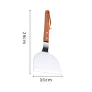 Axyaa Stainless Steel Wooden Handle Teppanyaki Frying Spatula Turners Kitchen Utensils
