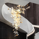 Axyaa Postmodern Gingko Leaf Ceramic Chandelier for Nordic Living Room & Hotel Lobby