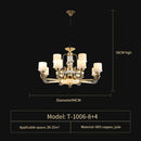 Axyaa Luxury Jade Copper Chandelier for Living Room Dining Hall Villa